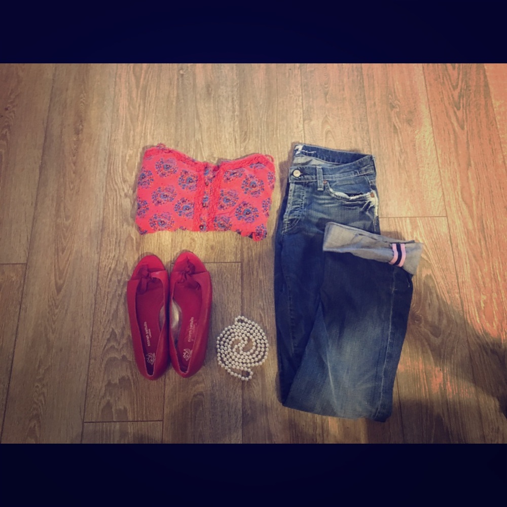 Seven for all man kind boot cut boyfriend jeans